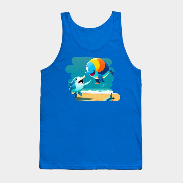 Baby blue dolphin Tank Top by ShopColDigital